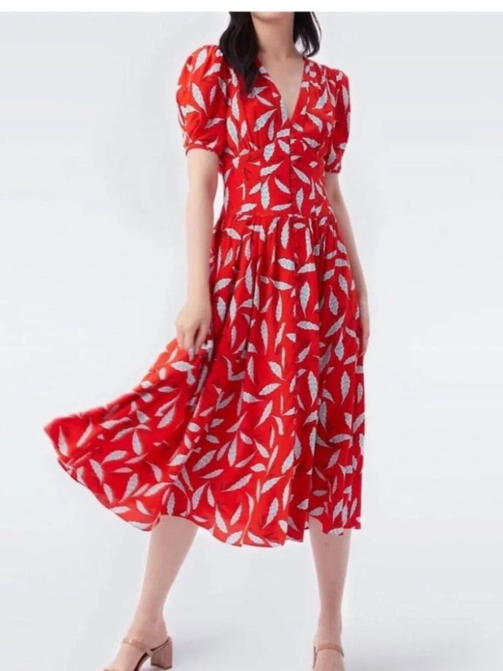 Diane Von Furstenberg Cordelia Red Midi Dress